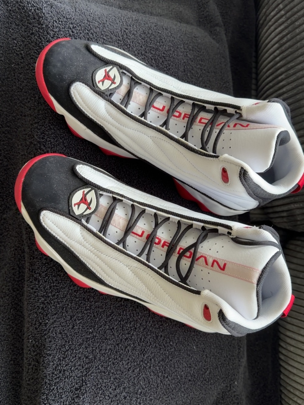 Jordan Men's Sneakers in White / Black / Red